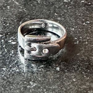 Michael Kors Belt Buckle Style Silver-tone Ring (Size 6)